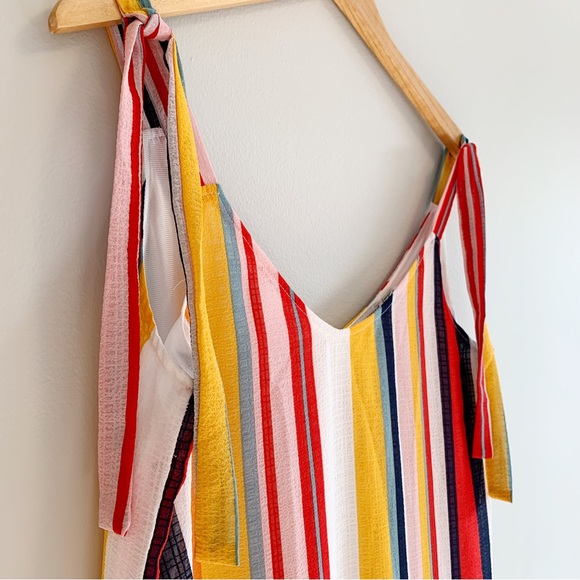 Colourful La Classe Couture Striped Shift Dress Shoulder Ties - Picture 2 of 7